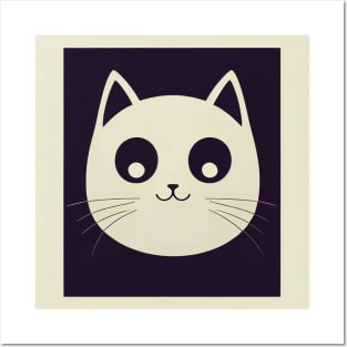 Cartoon cat character icon logo Posters and Art